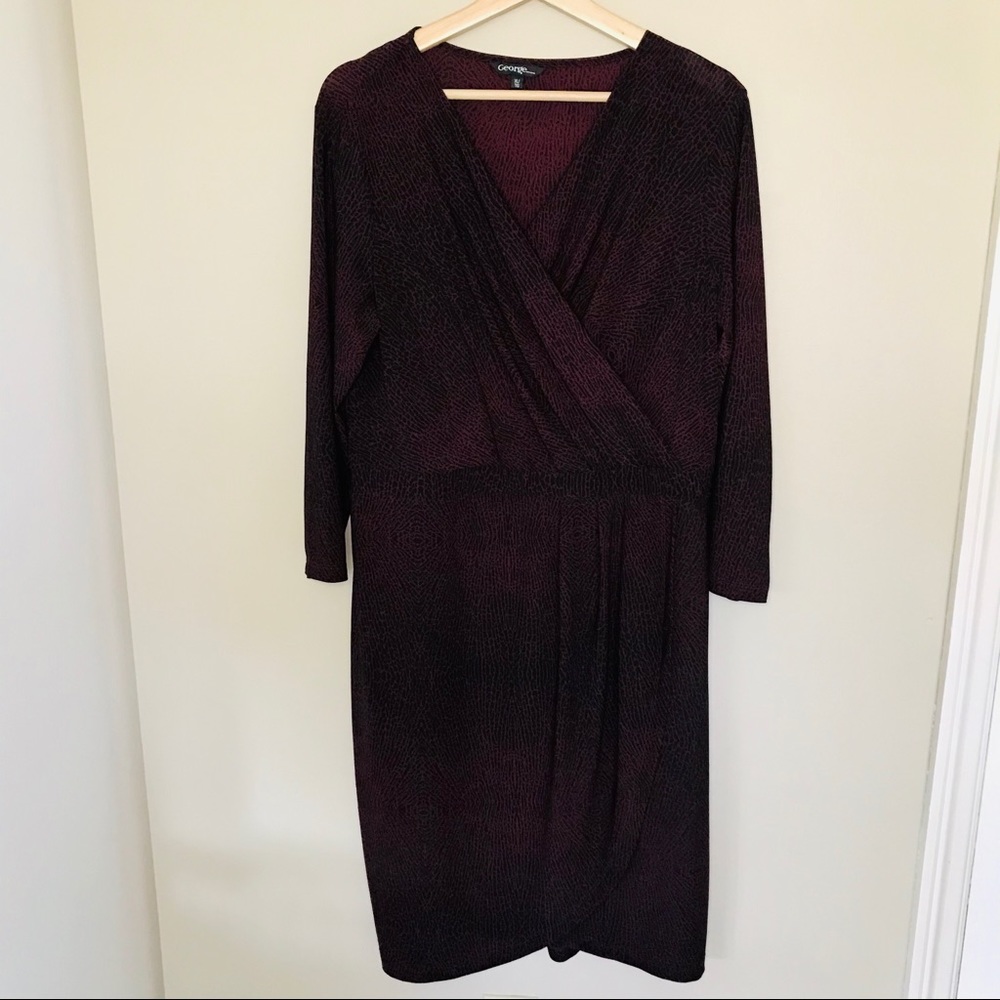 GEORGE Wrap Dress Deep V Neck & crackle pattern